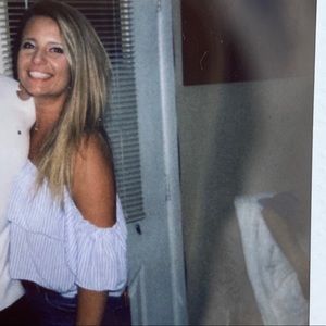 Blue off the Shoulder Crop top